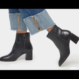 ABLE Black genuine leather ankle boot size 10